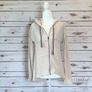 Roxy Beige and Gray Hooded Jacket